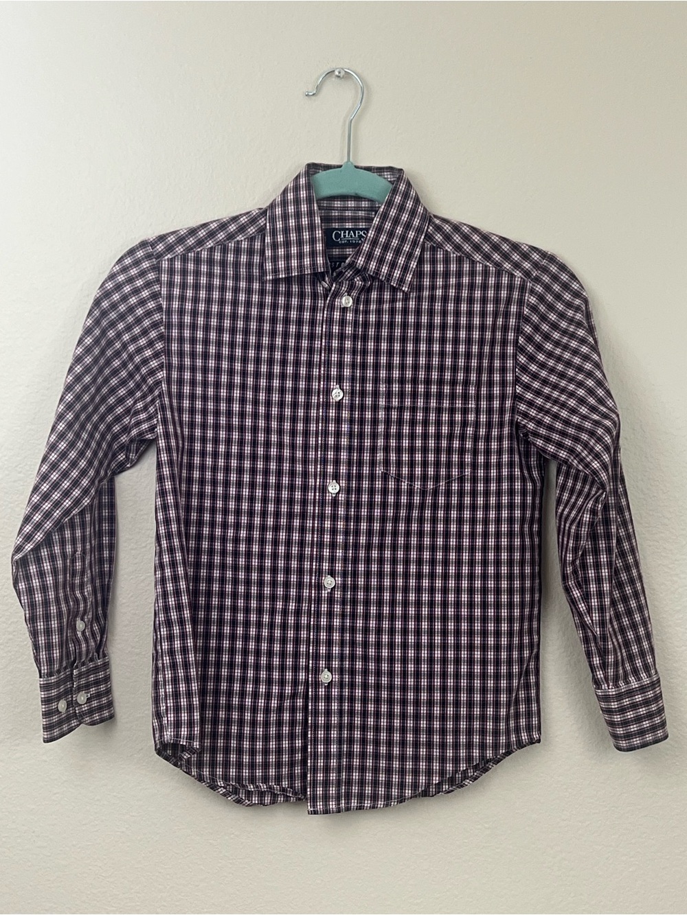 Chaps Stretch Red And Blue Plaid Boys S Button Down Plaid